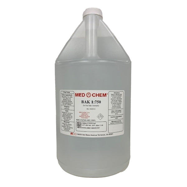 BAK 1:750 Antiseptic BZK (Benzalkonium Chloride) Topical Liquid 1 gal. Bottle (181934_GL) 1/GL