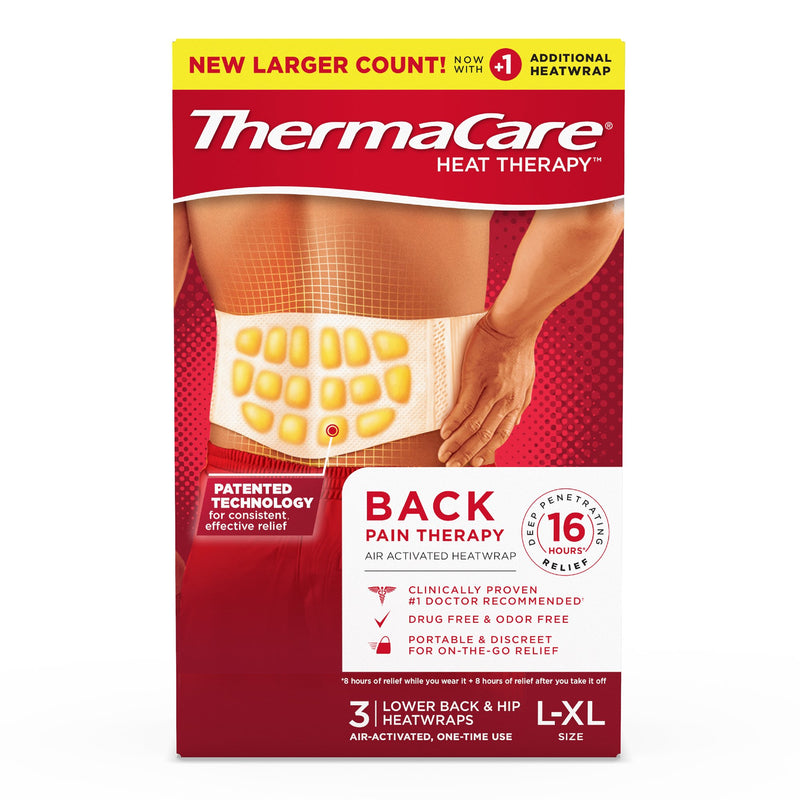 ThermaCare® HeatWraps Instant Hot Patch Back / Hip / Leg / Shoulders Large / X-Large Nonwoven Material Cover Disposable (1242367_BX) 3/BX
