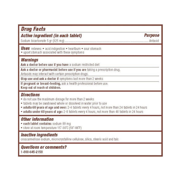 Major® Antacid 325 mg Strength Tablet 1000 per Bottle (981044_BT) 1/BT