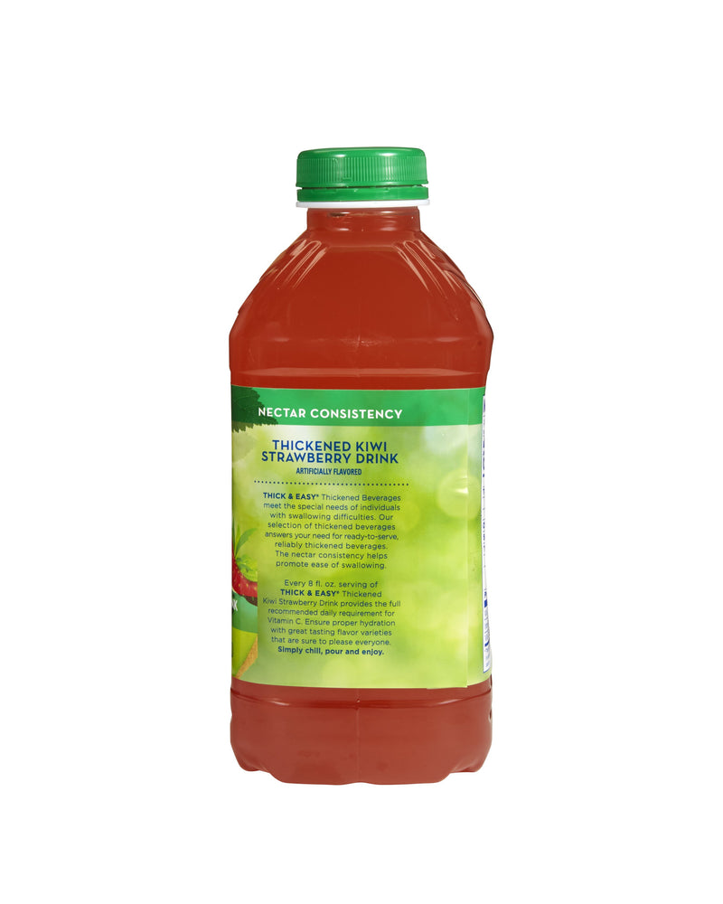 Thick & Easy® Thickened Beverage 46 oz. Bottle Kiwi Strawberry Flavor Liquid IDDSI Level 2 Mildly Thick (671147_CS) 6/CS