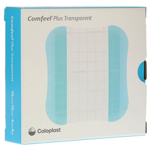 Comfeel® Plus Transparent Thin Thin Hydrocolloid Dressing Film Backing 4 X 4 Inch Square Hydrocolloid / Sodium Carboxymethylcellulose (CMC) / Film (1124401_EA) 1/EA