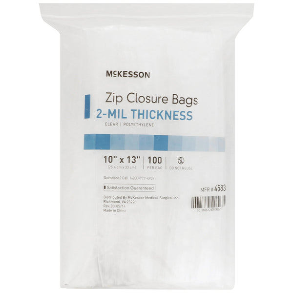 McKesson Reclosable Bag 10 X 13 Inch Polyethylene Clear Zipper Closure (864520_CS) 10/CS
