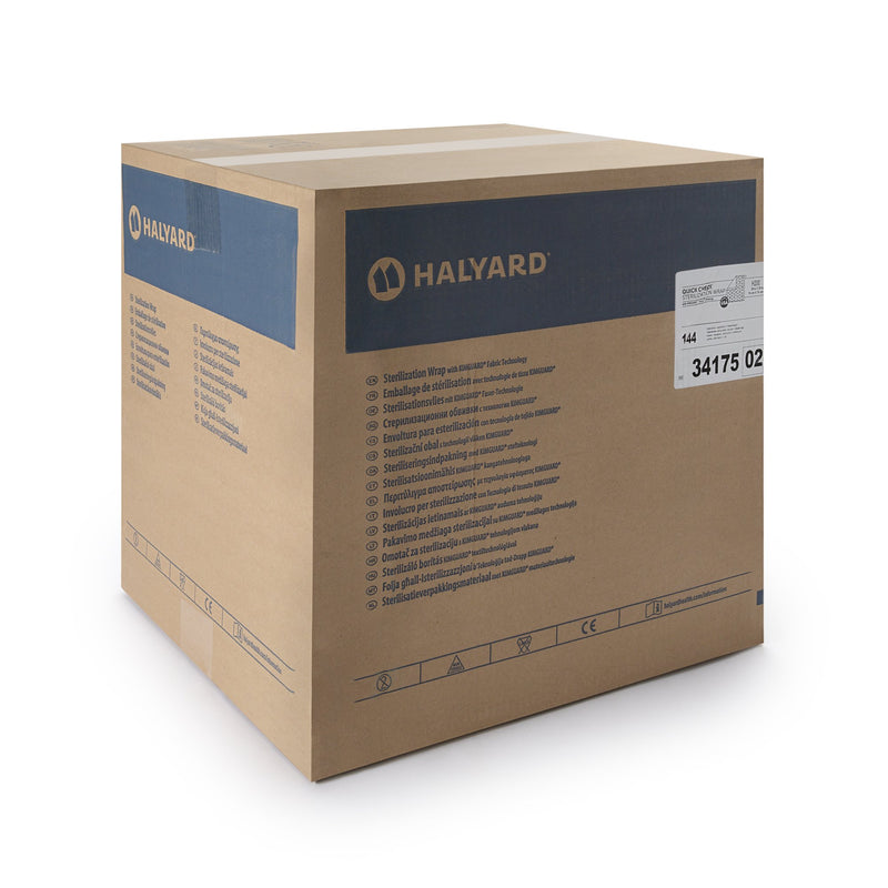 QUICK CHECK* H200 Sterilization Wrap White / Blue 30 X 30 Inch Dual Layer SMS Polypropylene Steam / EO Gas / Hydrogen Peroxide (825787_CS) 144/CS