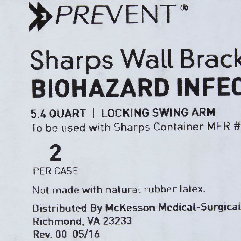 McKesson Prevent® Sharps Container Bracket Plastic Wall Mount Locking (1011864_CS) 2/CS