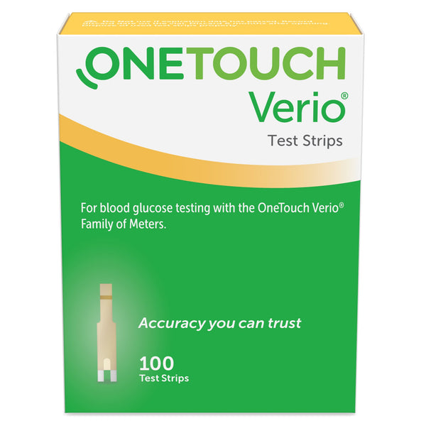 OneTouch® Verio® Blood Glucose Test Strips 100 Strips per Pack (1076324_BX) 100/BX