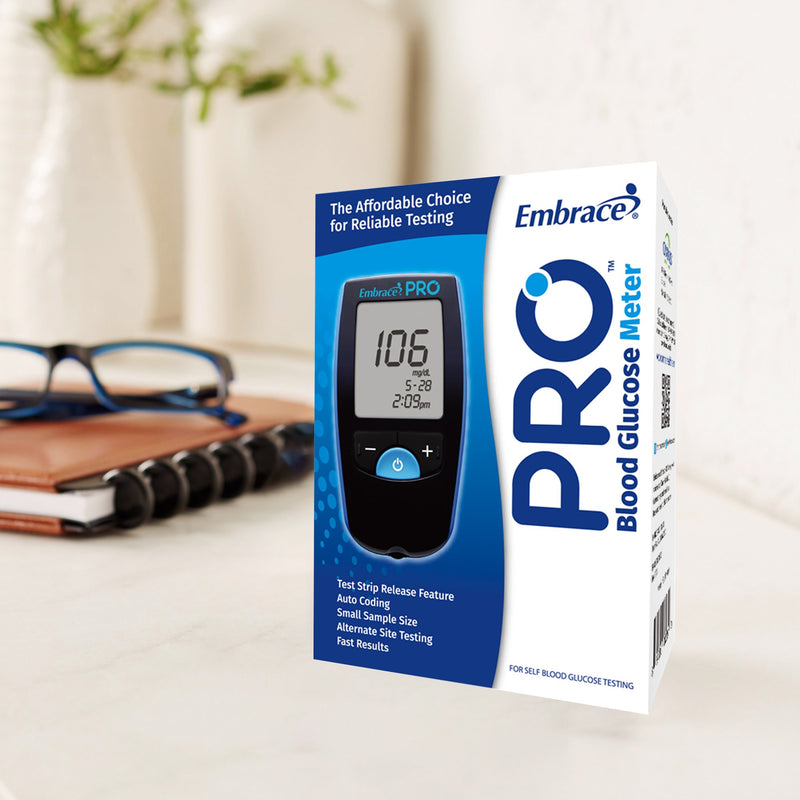 Embrace® Blood Glucose Meter 5 Second Results Stores up to 500 Results No Coding Required (1040073_EA) 1/EA