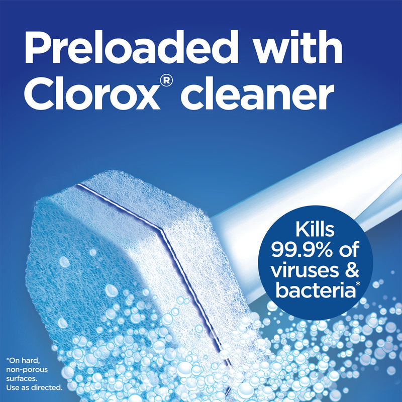 Clorox® Toilet Bowl Cleaner Disinfecting Refill Pads Blue / White, 3 Inch, Sponge Head (1217653_PK) 10/PK