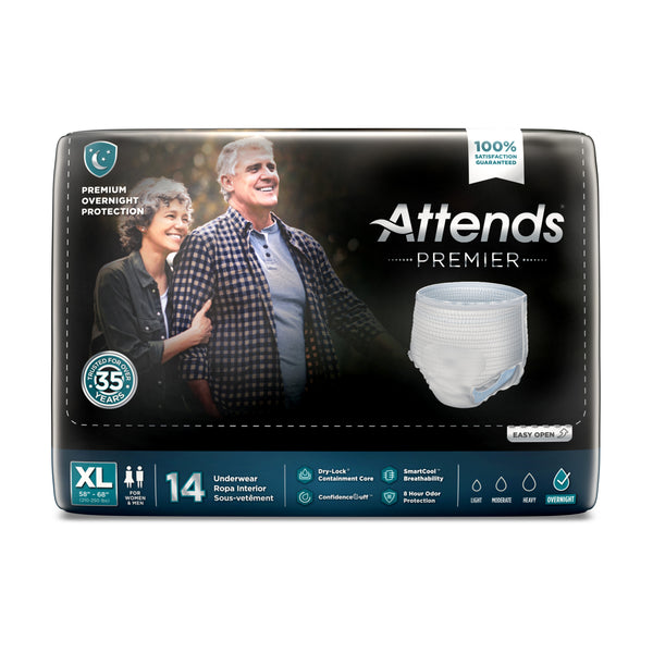 Attends® Premier Unisex Adult Absorbent Underwear Pull On with Tear Away Seams X-Large Disposable Heavy Absorbency (1128078_BG) 14/BG