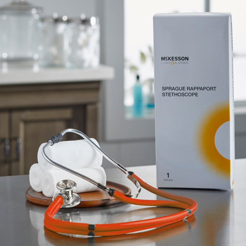 McKesson Sprague Stethoscope Orange 2-Tube 22 Inch Tube Double Sided Chestpiece (1089448_EA) 1/EA