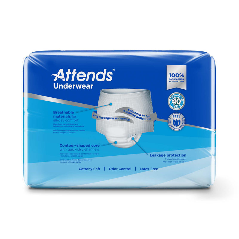 Attends® Unisex Adult Absorbent Underwear Pull On with Tear Away Seams Medium Disposable Heavy Absorbency (522093_CS) 4/CS