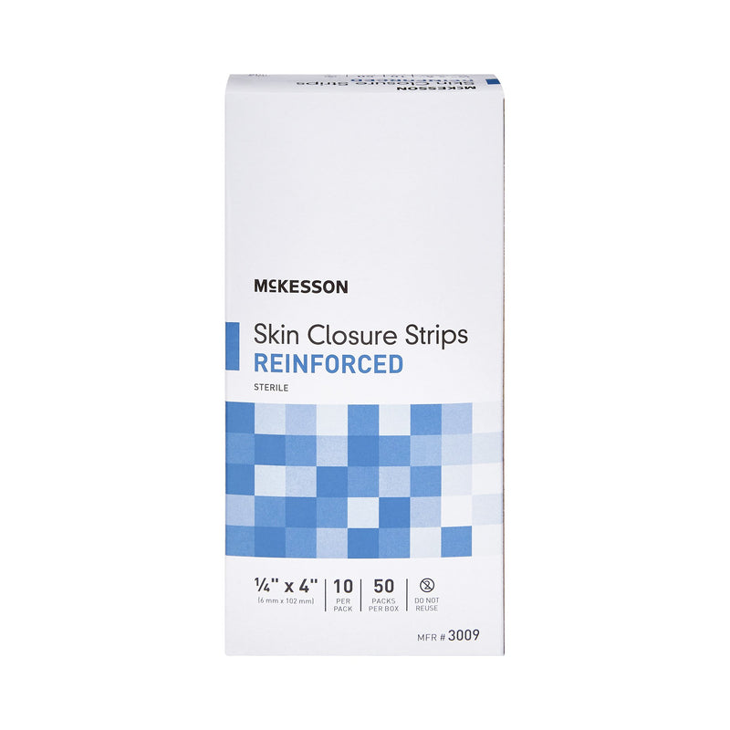 McKesson Skin Closure Strip 1/4 X 4 Inch Nonwoven Material Reinforced Strip White (876308_BX) 50/BX