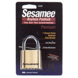 CCL Sesamee Keyless Padlocks, 5/16 in Diam., 1 in L X 1 in W, Brass, Corbin (197-K436) Each