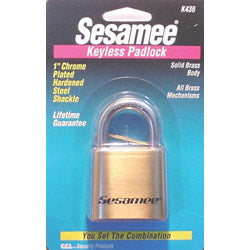 CCL Sesamee Keyless Padlocks, 5/16 in Diam., 1 in L X 1 in W, Brass (197-K0436) Each