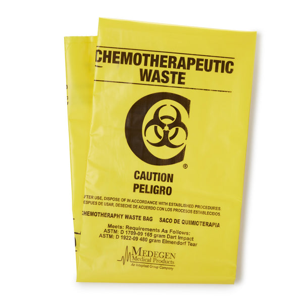 McKesson Chemotherapy Waste Bag Biohazard Symbol / Chemotherapeutic Waste / Caution 30 to 33 gal. Yellow 31 X 41 Inch (165605_CS) 100/CS