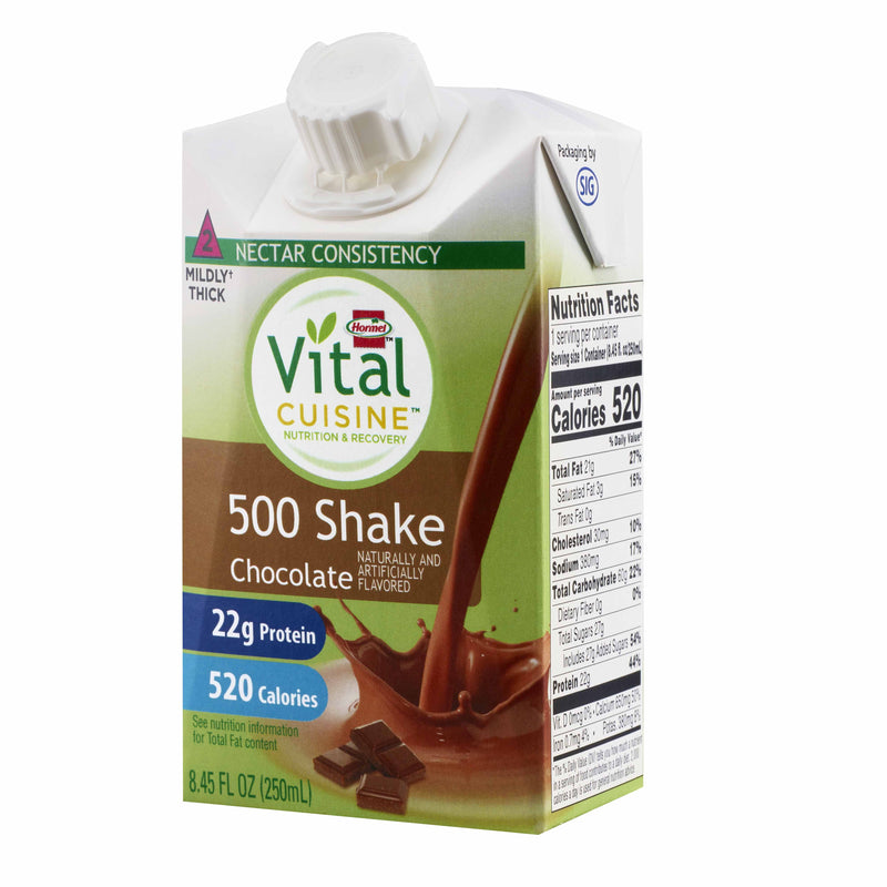 Hormel Vital Cuisine® 500 Shakes Oral Supplement Chocolate Flavor Liquid 8.45 oz. Carton (1083958_EA) 1/EA
