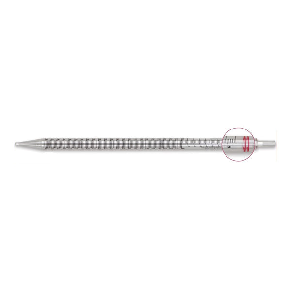 McKesson Serological Pipette 25 mL 0.2 mL Graduation Increments / 10 mL Negative Graduations Sterile (1176008_CS) 200/CS