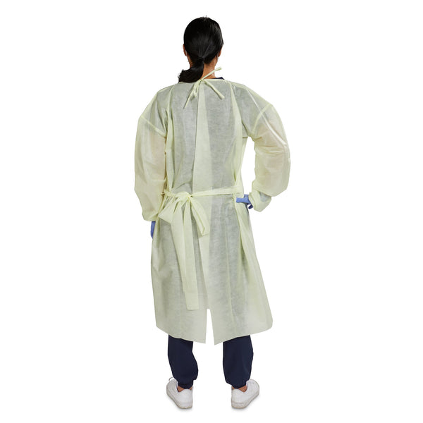 McKesson Protective Procedure Gown X-Large Yellow NonSterile AAMI Level 2 Disposable (1247994_CS) 100/CS
