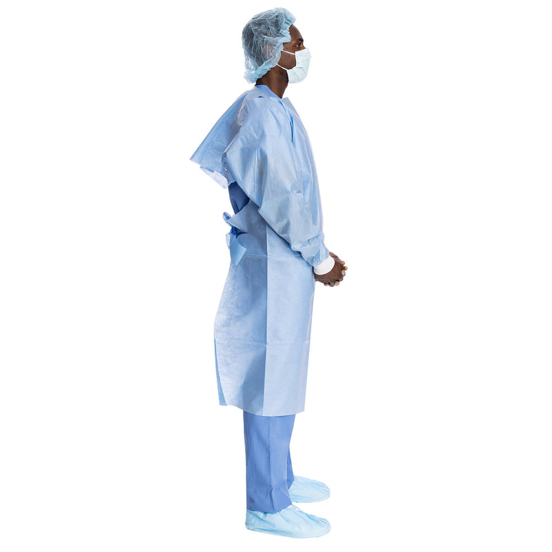 Halyard Protective Procedure Gown One Size Fits Most Blue NonSterile Not Rated Disposable (691480_CS) 100/CS