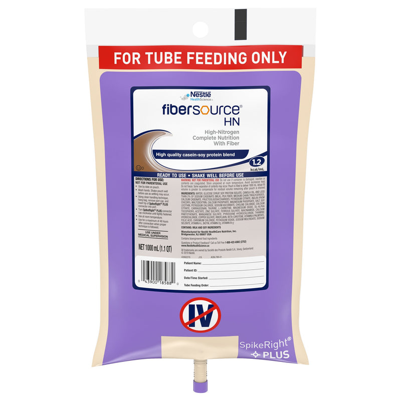 Fibersource® HN Tube Feeding Formula Unflavored Liquid 1000 mL Ready to Hang Prefilled Container (693718_EA) 1/EA