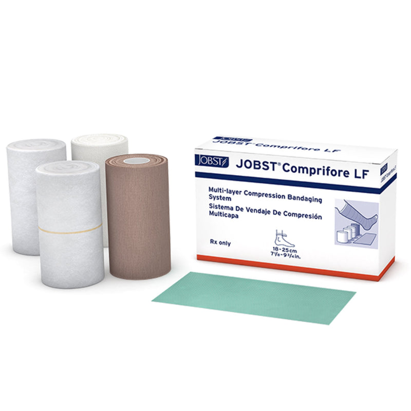 JOBST® Comprifore® LF 4 Layer Compression Bandage System 7 to 10 Inch No Closure Tan / White NonSterile 40 mmHg (1011775_KT) 1/KT