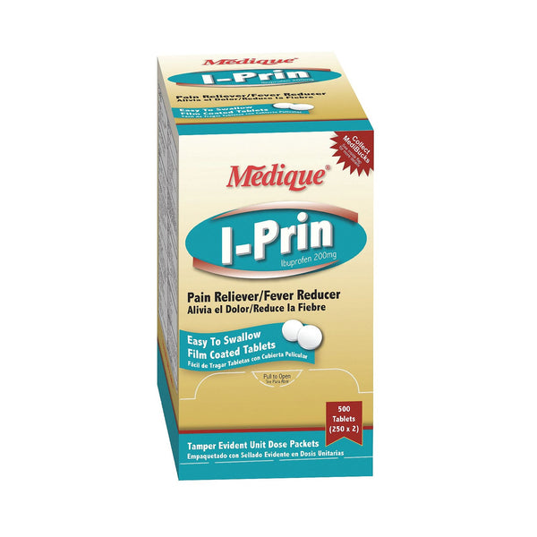 I-Prin Pain Relief 200 mg Strength Ibuprofen Tablet 250 per Box (260615_BX) 500/BX