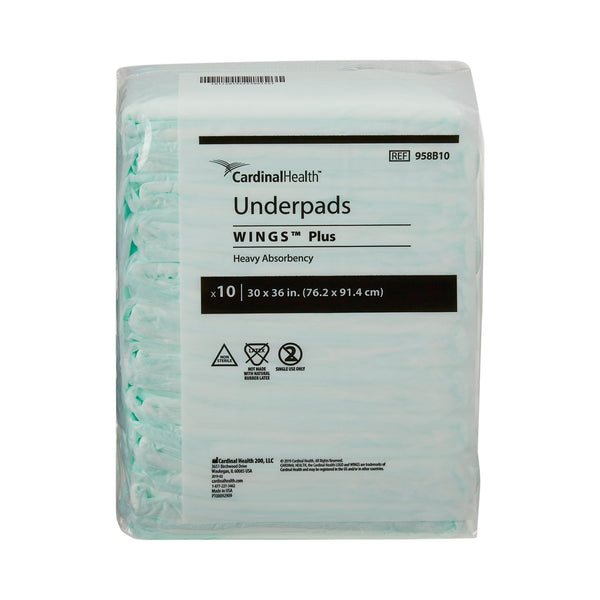 Wings™ Plus Disposable Underpad 30 X 36 Inch Fluff / Polymer Heavy Absorbency (188192_BG) 1/BG