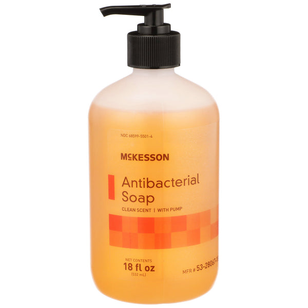 McKesson Antibacterial Soap Liquid 18 oz. Pump Bottle Clean Scent (1067683_CS) 12/CS