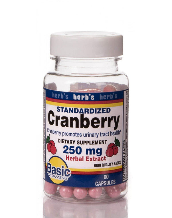 Basic Drug Dietary Supplement Cranberry Extract 250 mg - 30% Strength Capsule 60 per Bottle (995749_BT) 1/BT