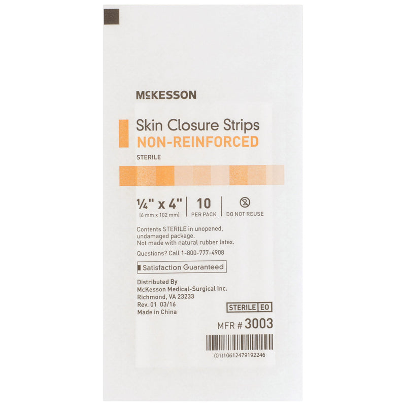 McKesson Skin Closure Strip 1/4 X 4 Inch Nonwoven Material Flexible Strip Tan (876302_BX) 50/BX