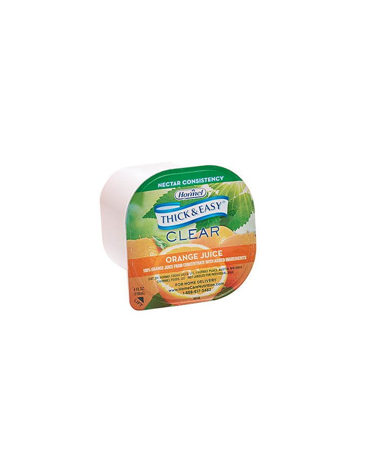 Thick & Easy® Thickened Beverage 4 oz. Portion Cup Orange Flavor Liquid IDDSI Level 2 Mildly Thick (732812_CS) 24/CS