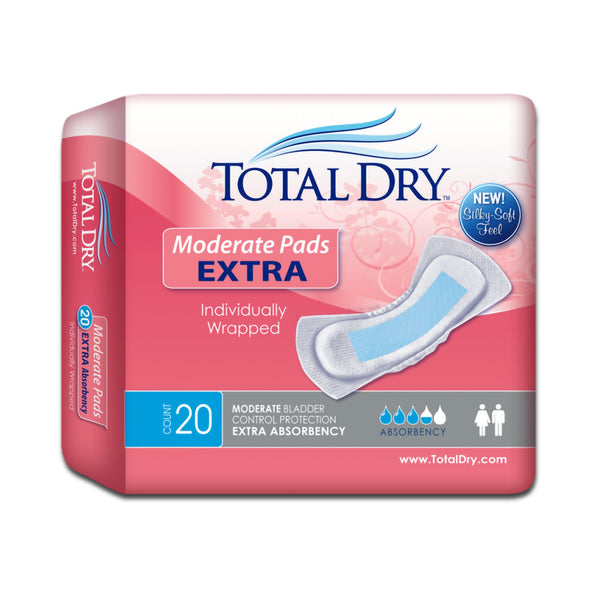 TotalDry™ Bladder Control Pad 11 Inch Length Moderate Absorbency Polymer Core Regular (975705_BG) 20/BG