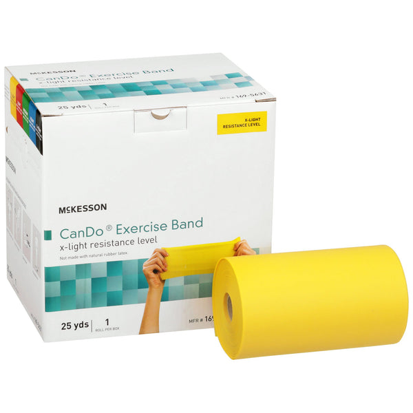McKesson CanDo® Exercise Resistance Band Yellow 5 Inch X 25 Yard X-Light Resistance (1073312_EA) 1/EA