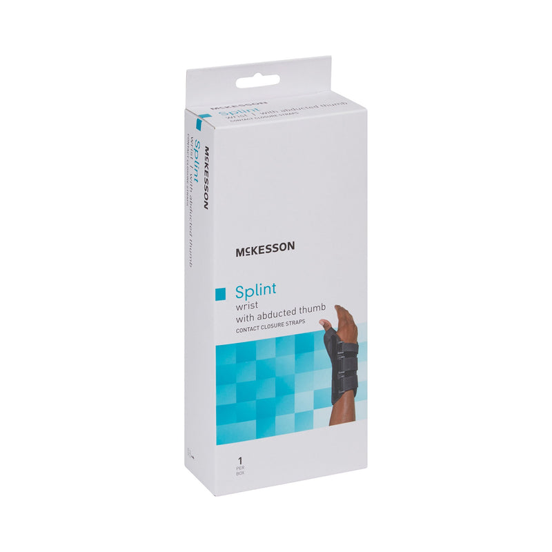McKesson Wrist Brace with Abducted Thumb Aluminum / Foam / Spandex / Plastic Right Hand Black Large (1159142_EA) 1/EA