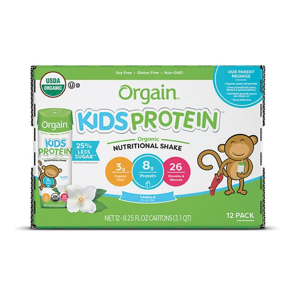 Orgain® Kids Protein™ Organic Nutritional Shake Pediatric Oral Supplement Vanilla Flavor 8.25 oz. Carton Liquid Organic (1104610_EA) 1/EA