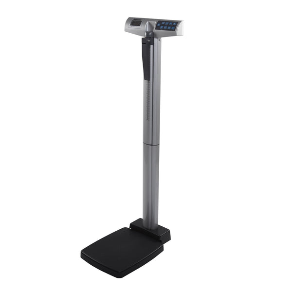 Health O Meter® Physician Scale with Height Rod Digital Display 660 lbs. / 300 kg Capacity Black / Gray AC Adapter / Battery Operated (571835_EA) 1/EA
