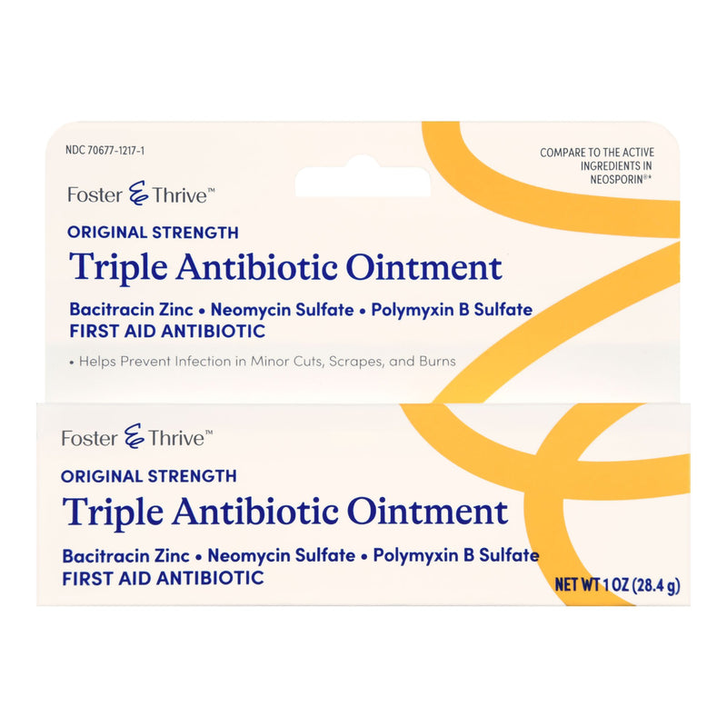 Foster & Thrive™ First Aid Antibiotic Bacitracin / Neomycin / Polymyxin B Ointment 1 oz. Tube (1244999_EA) 1/EA