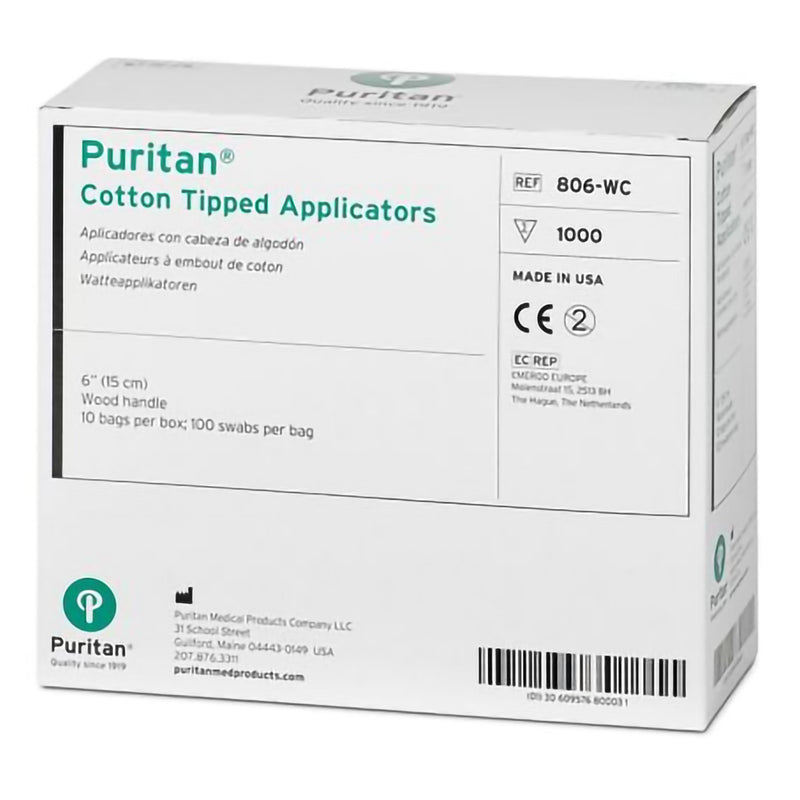 Puritan® Swabstick Cotton Tip Wood Shaft 6 Inch NonSterile 1000 per Pack (321667_BX) 1000/BX
