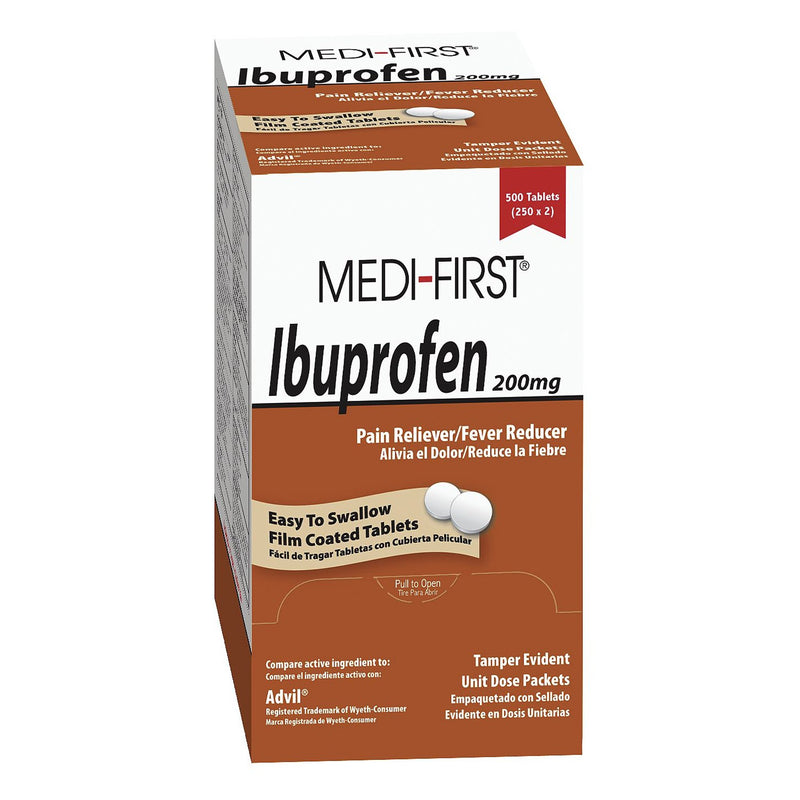 Medi-First® Pain Relief 200 mg Strength Ibuprofen Tablet 250 per Box (688121_BX) 250/BX
