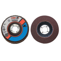 CGW Abrasives Flap Disc, A3 Aluminum Oxide, Regular, 4-1/2 in dia, 40 Grit, 5/8 in-11, 13300 rpm, Type 27 (421-39412) Each