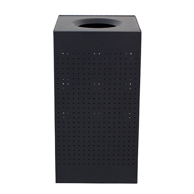 Celestial 25 Gallon Black Square Receptacle with Perforated Holes (4188) Each