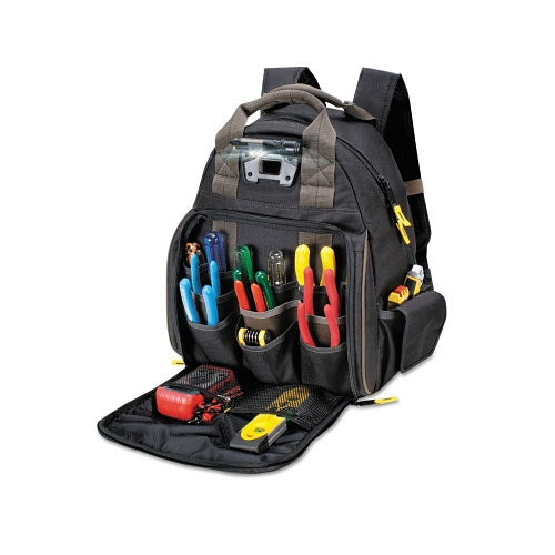CLC Custom Leather Craft Tech Gear Lighted Backpack, 53 Compartments, 16 in X 13 in (201-L255) Each
