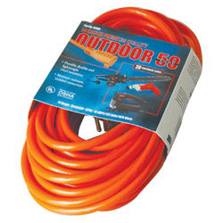 Coleman Cable Vinyl Extension Cord, 50 ft, 1 Outlet, Red (172-02408) Each