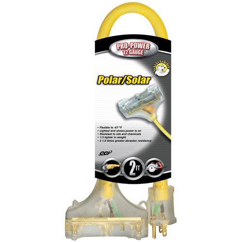 Coleman Cable Tri-Source Polar/Solar Plus Multiple Outlet Cord, 2 ft, 3 Outlets (172-03482) Each