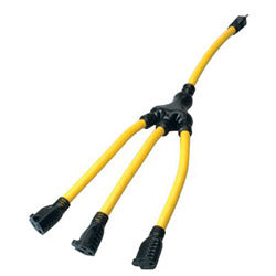 Coleman Cable Adapters, W-Adapter, 3 Outlets, 5 in, Yellow (172-09019) Each