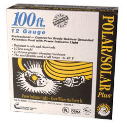 Coleman Cable Polar/Solar® Extension Cord, 100 ft, 1 Outlet, Yellow (172-01689) Each