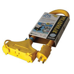 Coleman Cable Tri-Source™ Polar/Solar Plus® Multiple Outlet Cord, 100 ft, 3 Outlets, Yellow (172-03489) Each