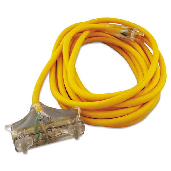 Coleman Cable Tri-Source™ Polar/Solar Plus® Multiple Outlet Cord, 25 ft, 3 Outlets, Yellow (172-03487) Each