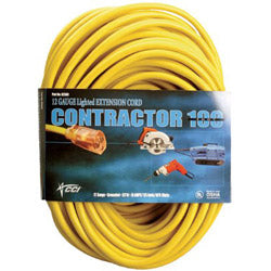 Coleman Cable Vinyl Extension Cord, 100 ft, 1 Outlet, Yellow (172-02689) Each