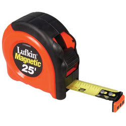 Cooper Hand Tools 700 Series Power Tape, 25 ft x 1 in, SAE, Single Sided, Orange (182-L725MAG) Each