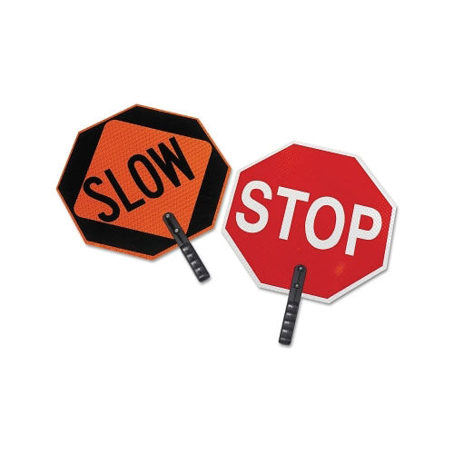 Cortina Safety Paddle, Silk-Screened Plastic, 9" Hndl, STOP/SLOW, Red/White/Orange/Blk (831-03-851) Each